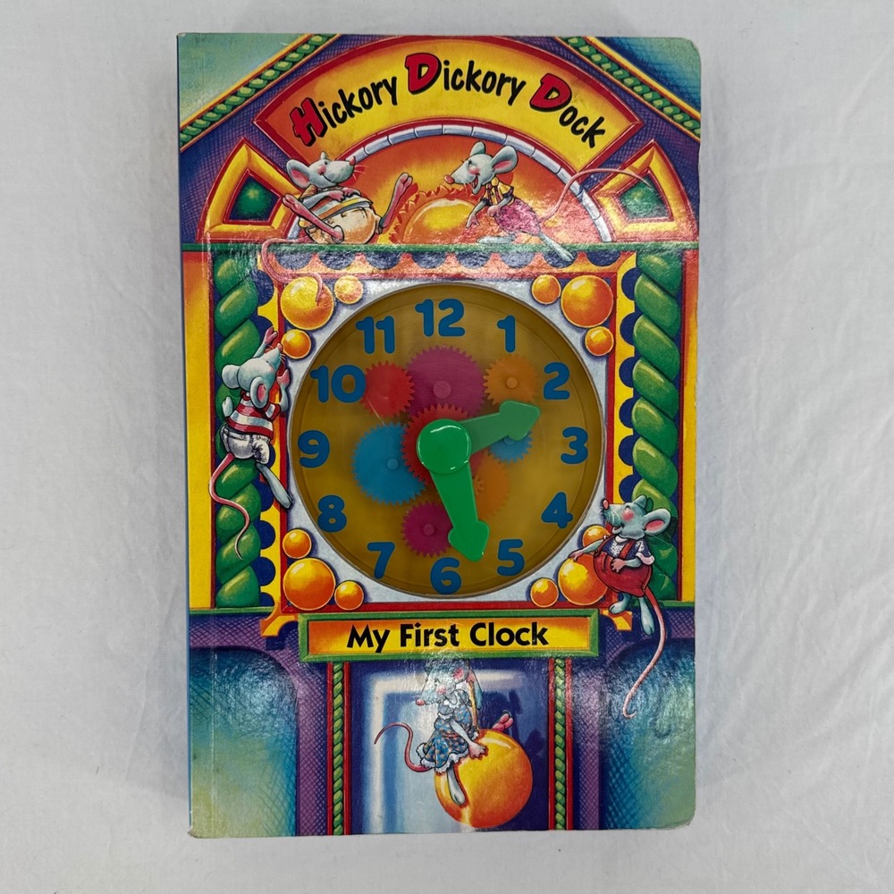 Hickory Dickory Dock My First Clock Book Interactive Learning Toy Vintage 1995